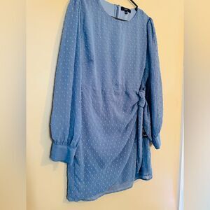 Lulu's Blue Ruched Tiered Sheath Dress